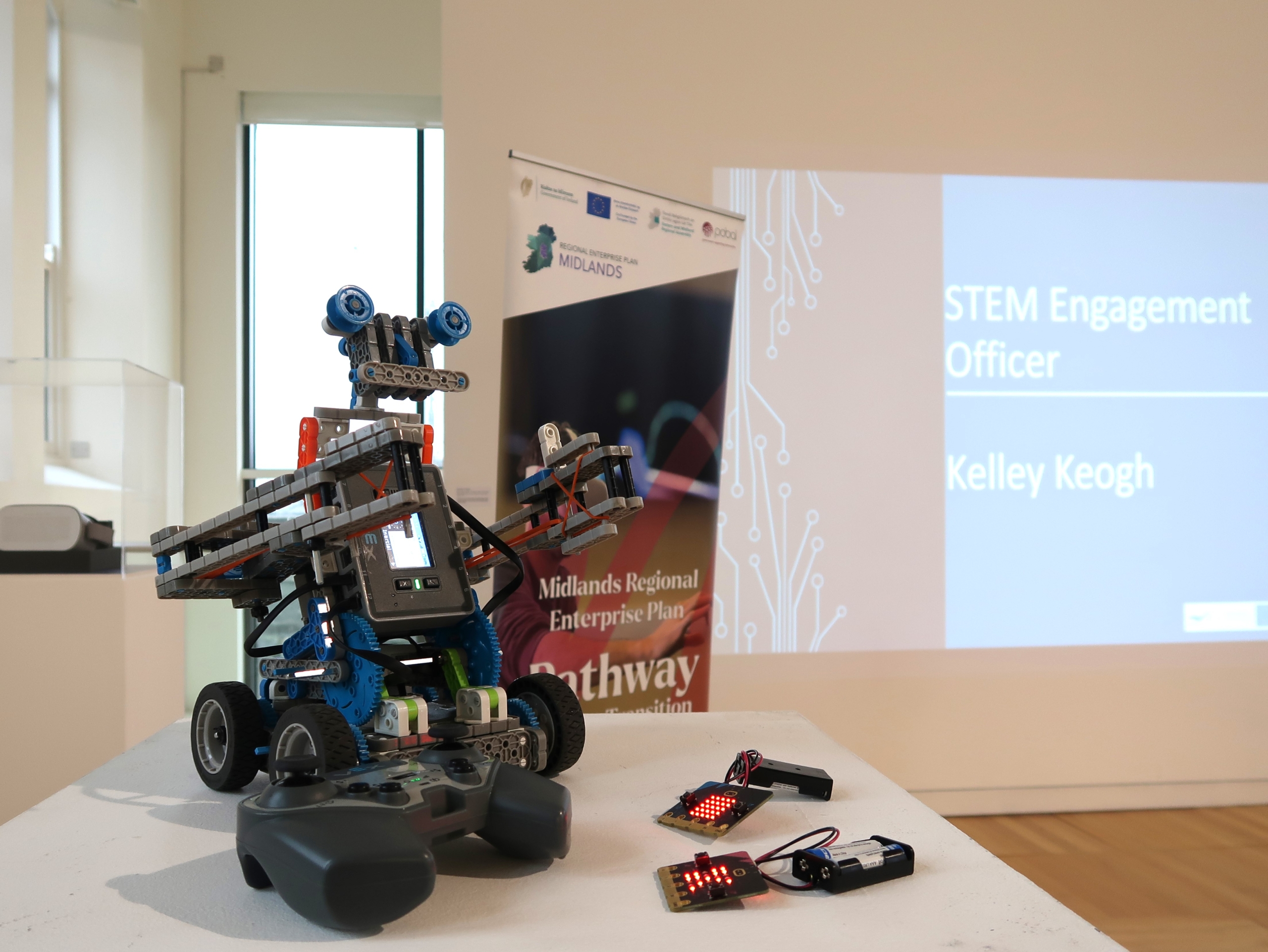 Age- Friendly AI Talk and Exhibition Tour at Luan Gallery - Robot on wheels with control