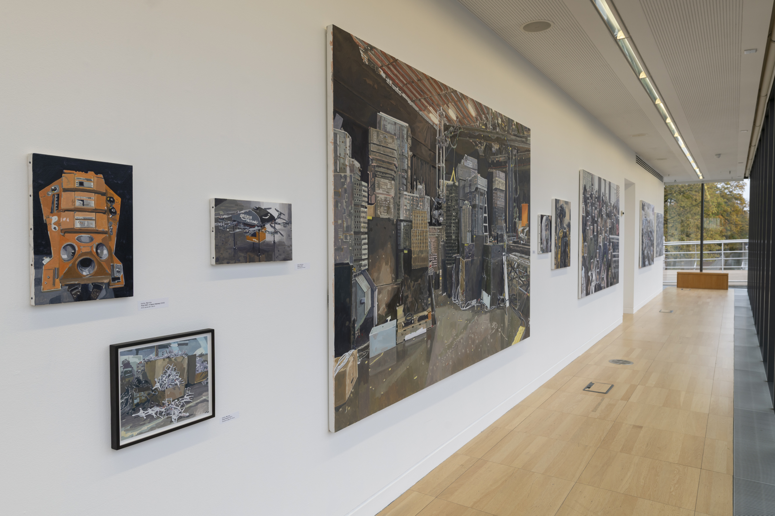 Art on white wall at the exhibition System Arming at Luan Gallery