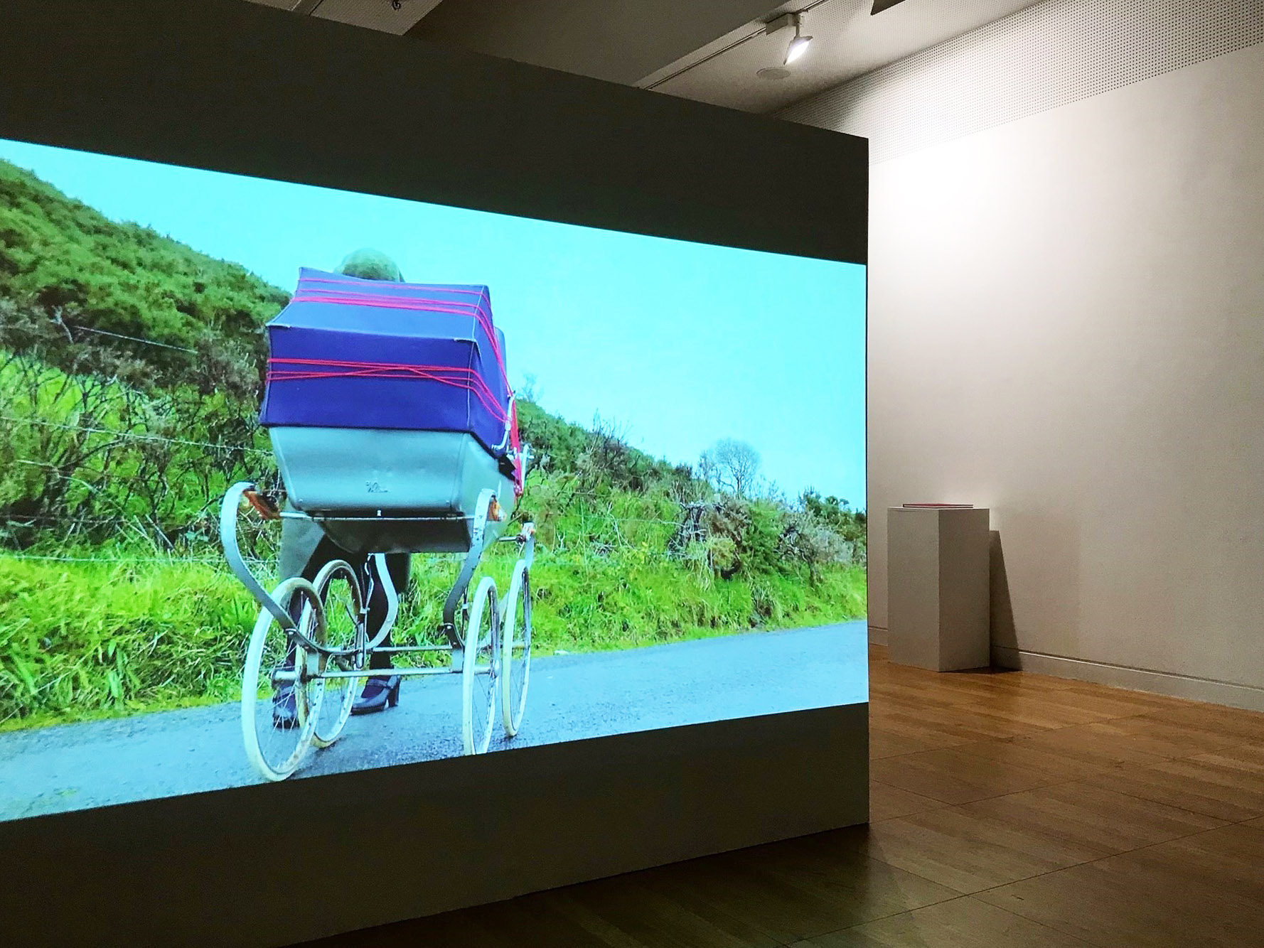 "Breaking borders" image of a stroller at Luan Gallery