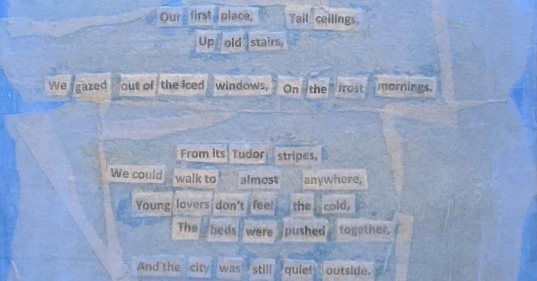 Luan Gallery Art piece with cut-out words