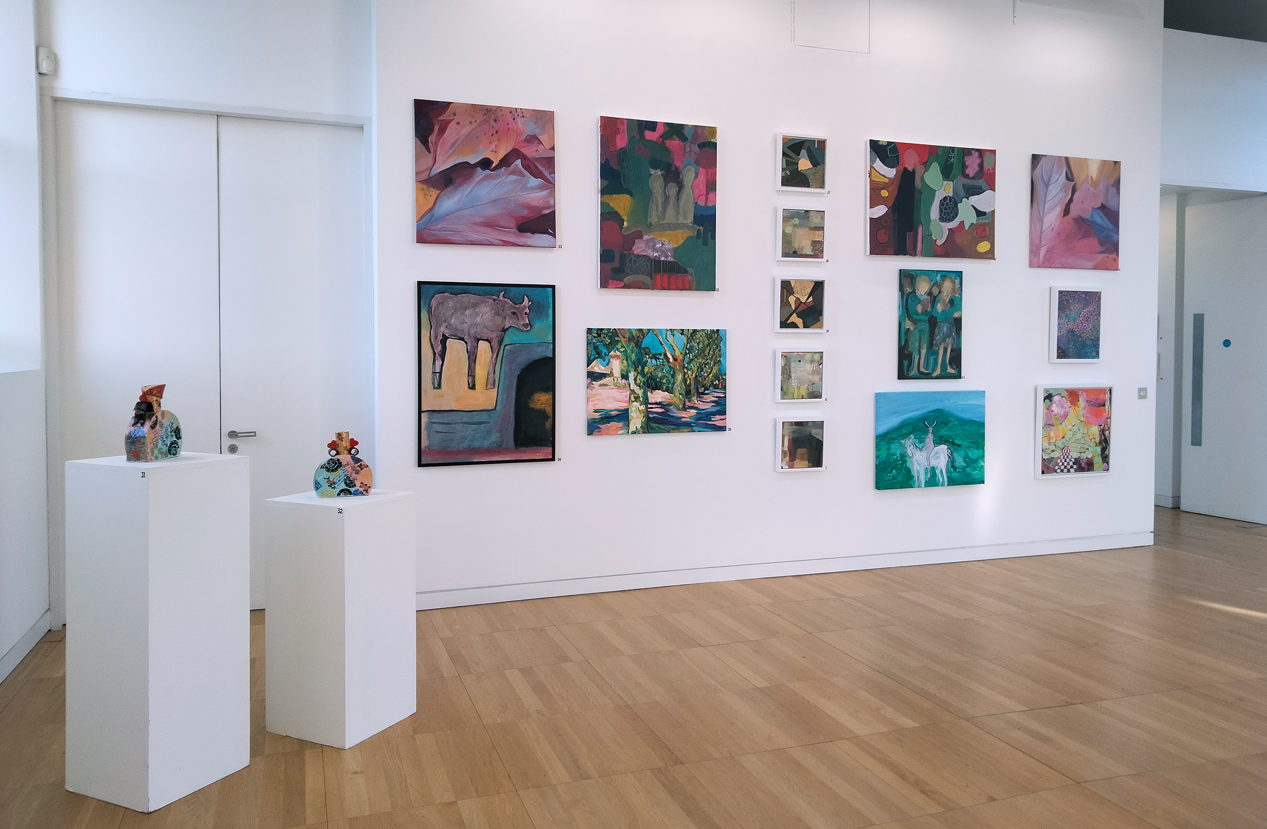 Installation view of artwork on display in the library gallery space at Luan Gallery as part of the Luan Gallery Art Fair in 2021