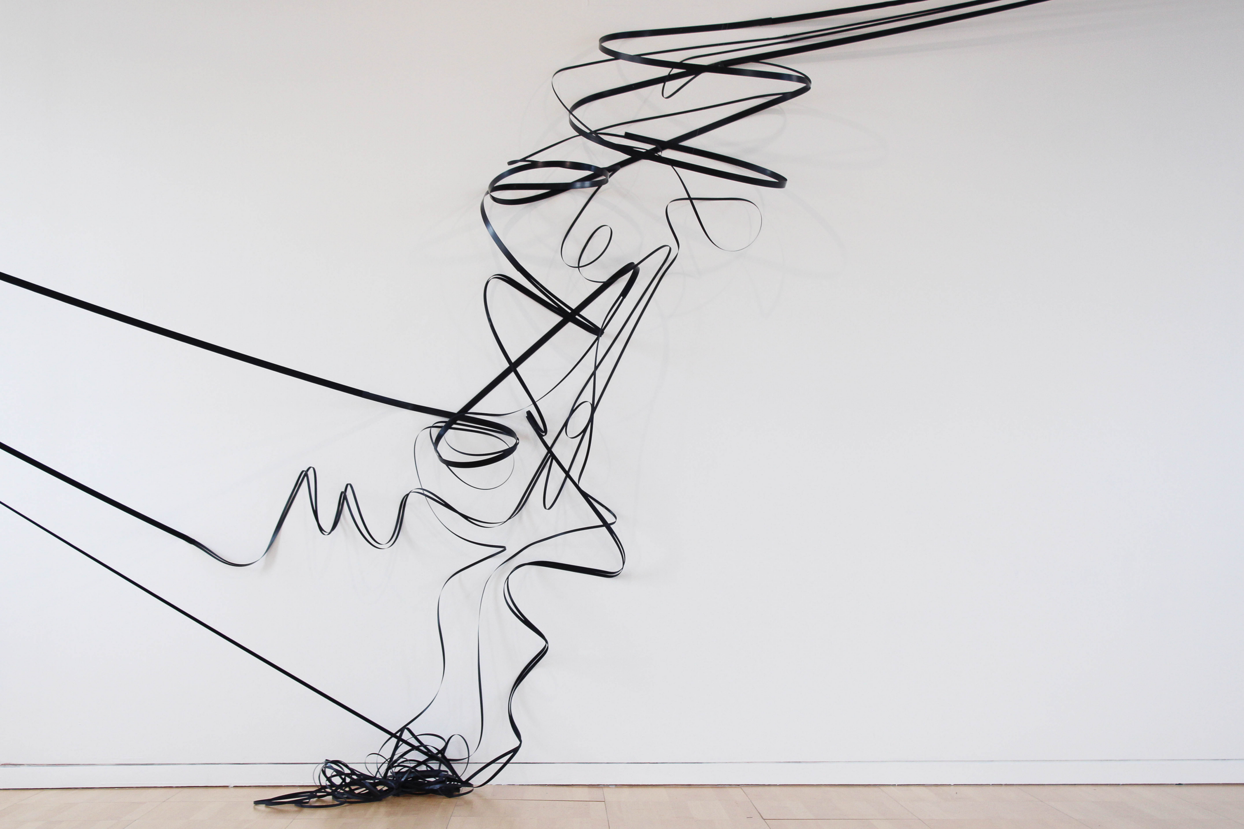 Installation view of Felicity Clear's artwork Laminar and Turbulent, and Wind Rose Athlone January 2026, in Luan Gallery as part of the group exhibition Divergent Lines