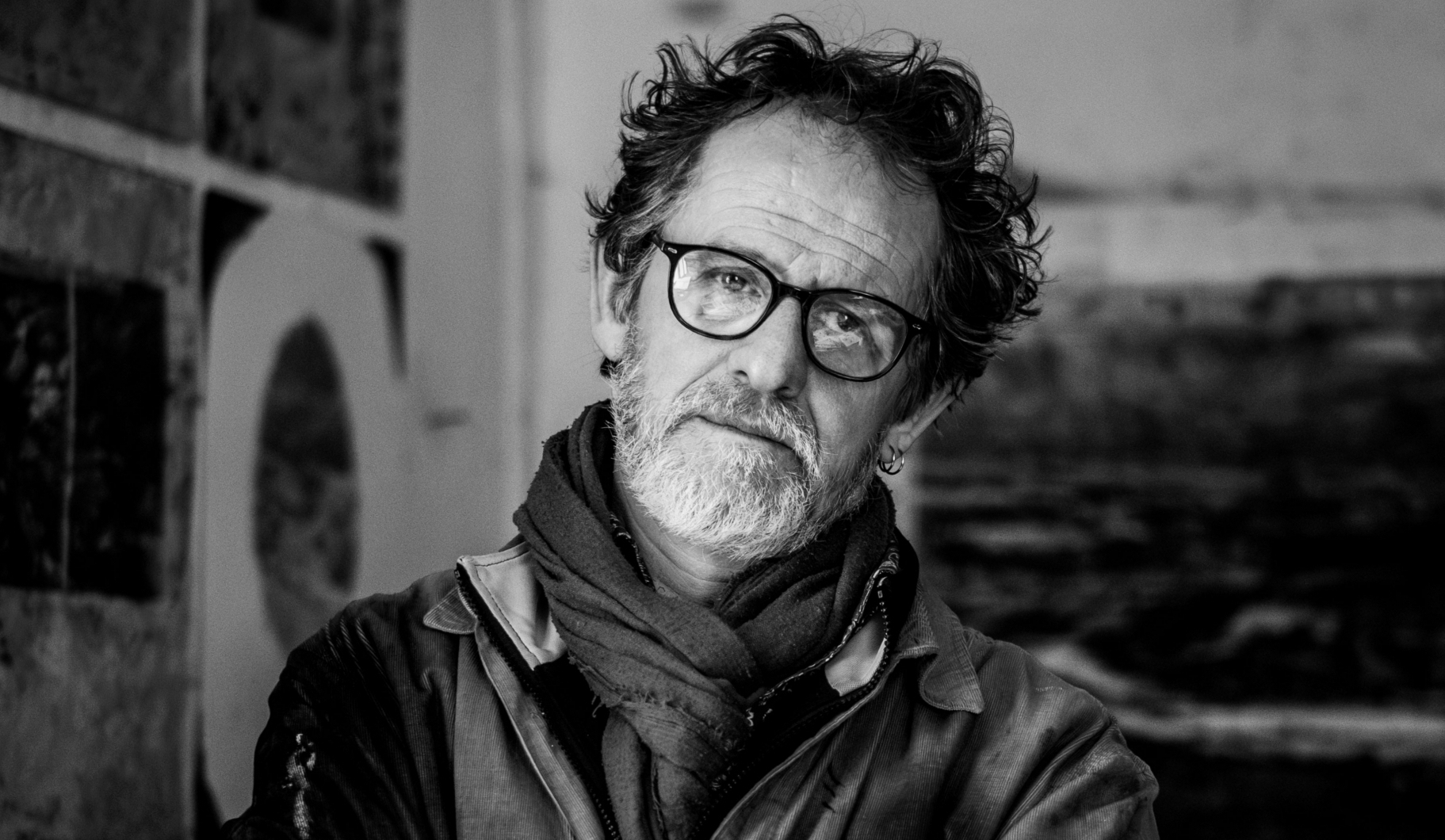 Black and White headshot of Michael Wann, artist