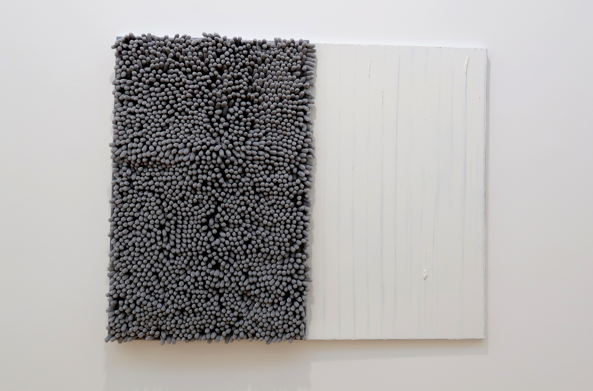Susan Buttner, unknown landscape, graphite, oil on canvas, fabric, 80x100cm